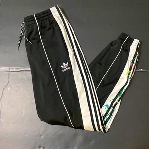 Adidas Floral Embroidered Track Pants